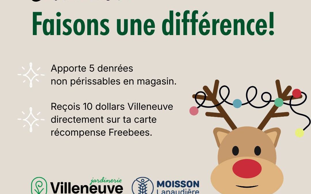 Offrons un coup de pouce à notre communauté pendant le temps des Fêtes